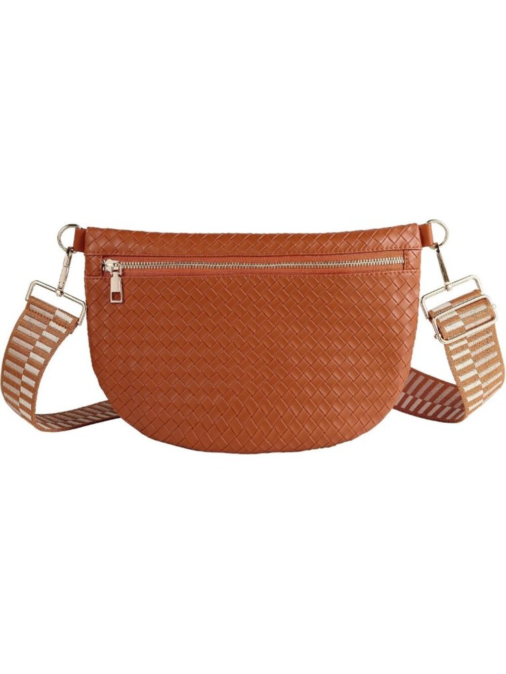Stylish Woven Leather Crossbody Bag for Women - Versatile Fanny Pack & Sling